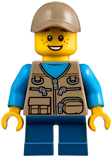 Минифигурка Lego  City Child - Boy, Dark Tan Vest over Dark Azure Shirt cty0845 U